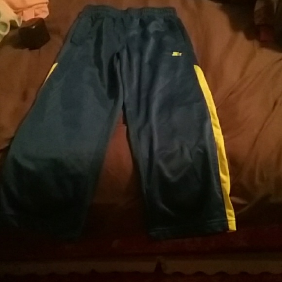 Navy blue and lime boy or girl stretch pants - Picture 2 of 3